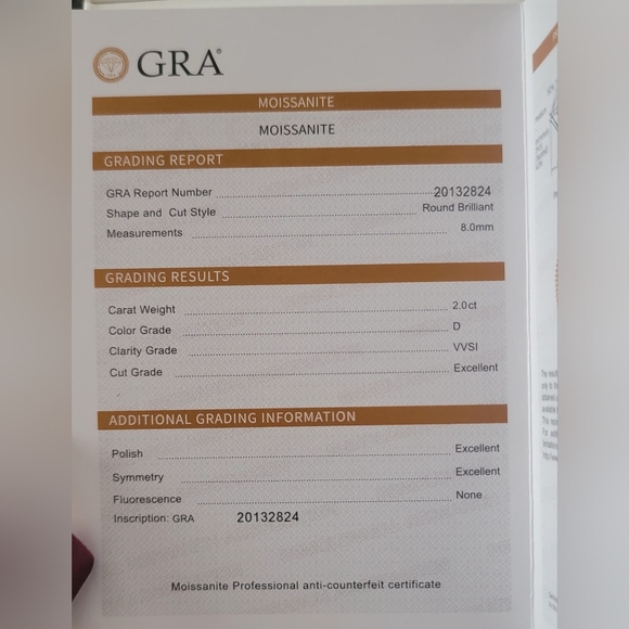 925 Sterling Silver certified 2ct Moissanite diamond pendant necklace - Picture 7 of 8